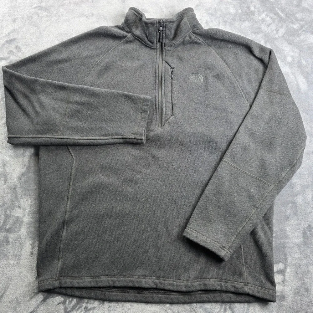 The‎ North Face Gordon Lyons Fleece Men XL Gray Quarter Zip Sweater Pullover